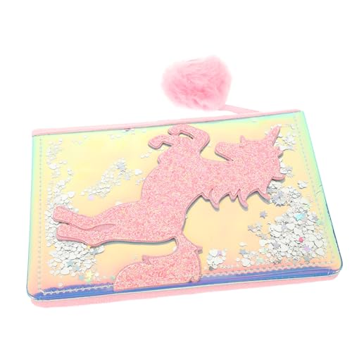FUNOMOCYA Fluffy Einhorn Notizbuch mit Pailletten Kuscheliges Liniertes Schreibheft für Mädchen Multifunktionales Tagebuch für Schule Büro Reisen Buntes Cartoon Design von FUNOMOCYA