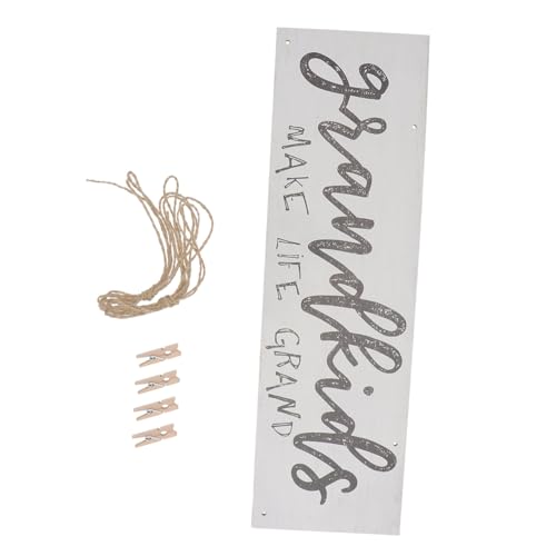 FUNOMOCYA Fotoordner Enkel Wandschild Clip-fotohalter Zimmerdekoration Clips Enkelschilder Für Wohnkultur Inhaber Mini-fotorahmen Oma Enkel Bilderrahmen Hängend Enkelkinder Aus Hölzern Weiß von FUNOMOCYA
