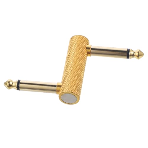 FUNOMOCYA Gitarrenkabel Patch Gitarrenpedalbrett Pedalkoppler Gitarrenpedalanschluss Effektpedalanschlüsse 6,35 Gitarrenstecker Adapter Für Gitarrenpedal Effektpedal-adapter Golden Metall von FUNOMOCYA
