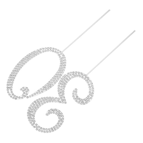FUNOMOCYA Glitzer Cake Topper Silber Wiederverwendbar Stabil für Hochzeit Jubiläum Geburtstag Party Kuchen Dekoration für besondere Anlässe von FUNOMOCYA