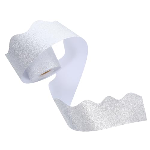 FUNOMOCYA Glitzernde Bordüre für Pinnwände Stylische Schwarze Rahmenaufkleber für Klassenzimmer und Dekorative Papierbordüre Wasserfest und Vielseitig Einsetzbar von FUNOMOCYA