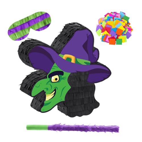 FUNOMOCYA Halloween Hexen-pinata aus Papier mit und Augenmaske Inklusive Konfetti Langlebiges Partyspiel und Dekoratives Halloween-party-accessoire für Interaktiven Spaß und Einfache FUNOMOCYA Halloween Hexen-pinata aus Papier mit und Augenmaske Inklusive Konfetti Langlebiges Partyspiel und Dekoratives Halloween-party-accessoire für Interaktiven Spaß und Einfache von FUNOMOCYA