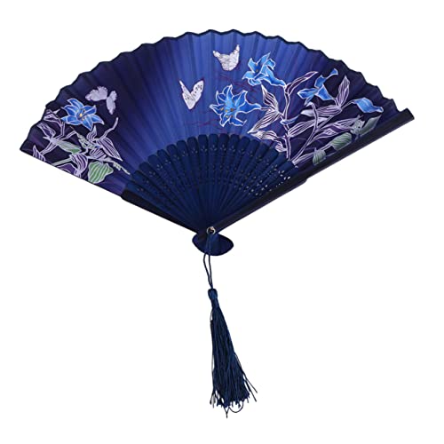 FUNOMOCYA Handfächer Faltfächer im Chinesischen Stil mit Quaste für Hochzeiten Partys und Wanddekoration Tragbarer Eleganter Fächer für Heiße Sommertage von FUNOMOCYA