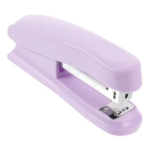 FUNOMOCYA Handlicher Metall stapler Leicht mit Stabiler Heftleistung Tragbar für Büro Schule Zuhause Multifunktionaler Handhefter in Lavendel makronenfarbe für Unterwegs und Schreibtisch von FUNOMOCYA