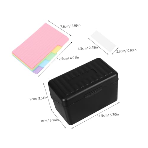 FUNOMOCYA Indexkartenbox aus Robustem Kunststoff mit Deckel Karteikarten box mit Selbstklebenden Farbigen Registerkarten Leichter Stabiler Aufbewahrungskasten für Notizen Rezepte Schule und von FUNOMOCYA