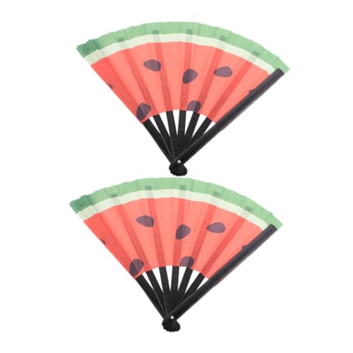 FUNOMOCYA Japanischer Faltfächer 2 Stück Großer Wassermelonen-handfächer Für Hochzeiten Tänze Und Veranstaltungen von FUNOMOCYA