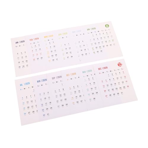 FUNOMOCYA Kleiner Kalender Aufkleber Selbstklebender Jahresplaner mit Monaten Horizontale und Vertikale Monatsübersicht Kreatives DIY Design für Schule Büro Zuhause Kühlschrank Vielseitig von FUNOMOCYA