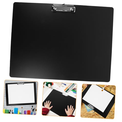 FUNOMOCYA Klemmbrett Querformat Kunststoff Clipboard mit Stabiler Metallklammer Ergonomisches Schreibbrett für Büro Schule und Zuhause Vielseitiges Zeichenblock Pad in Schwarz von FUNOMOCYA