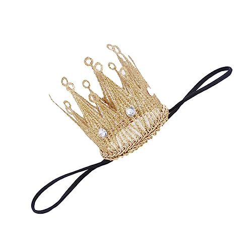 FUNOMOCYA Krone Haarband Tiara Stirnband Elastisch für Mädchen Jungen Geburtstag Party Fotorequisite mit Strass Verziert Komfortabel und Flexibel für Shower und Feier von FUNOMOCYA