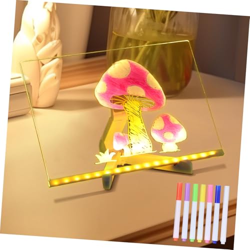 FUNOMOCYA LED Leucht Trockenlöschtafel mit Acryloberfläche Bunte Marker Ständer Leicht zu Reinigen Fluoreszierendes Schreib Zeichenbrett für Kreative Nachtdarstellungen von FUNOMOCYA