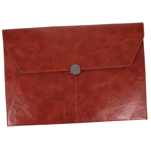 FUNOMOCYA Leder Dokumententasche Großes Fassungsvermögen Reißverschluss Organizer Aktenmappe Business Portfolio Mappe Für Dokumentenaufbewahrung Büro Reise von FUNOMOCYA
