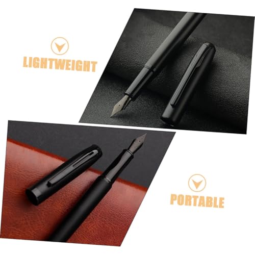FUNOMOCYA Luxuriöser Business füllfederhalter Titan Schwarz Metall Kalligraphie Stift mit Tintenpatrone Glattes Schreiben für Büro Schule Unterschrift Langlebig und Tragbar FUNOMOCYA Luxuriöser Business füllfederhalter Titan Schwarz Metall Kalligraphie Stift mit Tintenpatrone Glattes Schreiben für Büro Schule Unterschrift Langlebig und Tragbar von FUNOMOCYA