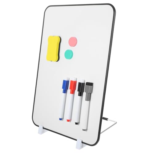FUNOMOCYA Magnetisches Whiteboard Doppelseitig mit Ständer Trocken Abwischbar Whiteboard für Schreibtisch für Büro Zuhause Schule mit Stiften und Radiergummi Vielseitig Zufällige Farbe von FUNOMOCYA