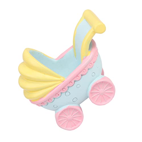 FUNOMOCYA Mini Babywagen Kuchen Dekoration Resin Stroller Tischlayout für Babyparty Einzigartige Tortenfigur mit Attraktiven Farben für Geburtstagsfeiern und Veranstaltungen von FUNOMOCYA