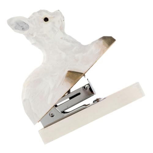FUNOMOCYA Mini Heftgerät aus Holz im Alpaka Stil Niedliches Funktionales Schreibtischzubehör für Schule Büro und Zuhause Kawaii Tier Heftgerät für Lehrer von FUNOMOCYA