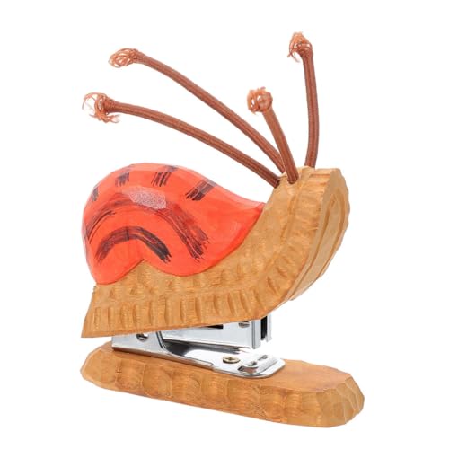 FUNOMOCYA Mini Holzhefter Schnecken Design Niedlicher Tier Heftgerät für Büro und Schule Tragbarer Stapler aus Holz mit Robustem Metallkern für Junge Mädchen und Kreative von FUNOMOCYA