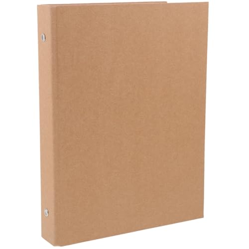 FUNOMOCYA Nachfüllbarer Kraftpapier Binder Cover Leichtes Strapazierfähiges Ringbuch mit Löchern Wiederverwendbare Notizbuchhülle für Schüler und Büro für Scrapbook und Lose von FUNOMOCYA