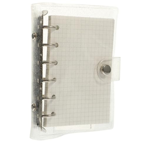 FUNOMOCYA PVC Ringbuch Hülle Transparent mit Abnehmbarem Kariertem Notizblock Kleines Multifunktionales Notizbuch für Schüler und Alltag Handliches Scrapbook Organizer von FUNOMOCYA