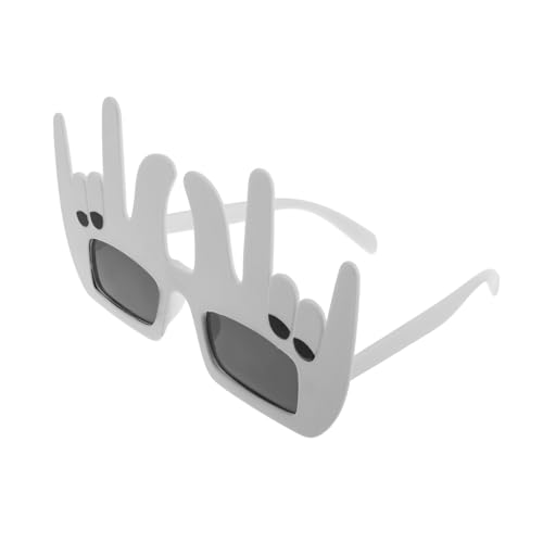FUNOMOCYA Partybrille Party Geburtstag Finger Brille Geburtstagsfingerbrille Lustige Geburtstags-finger-brille Fingerförmige Geburtstagsbrille Gläser Für Die Party Partygeschenk Plastik Weiß von FUNOMOCYA