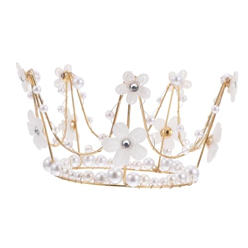 FUNOMOCYA Perlenbesetzter Kronen Tortenaufsatz aus Lebensmittelechtem Material Filigrane Braut Haarschmuck Dekoration für Geburtstagstorten und Hochzeitstorten Elegante Tortendeko für von FUNOMOCYA