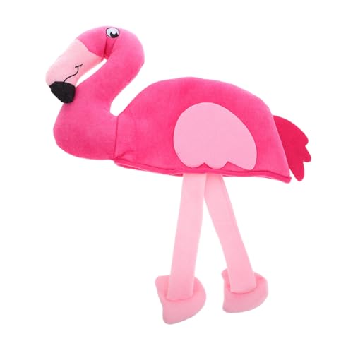 FUNOMOCYA Romantischer Flamingo Kostümhut Damen Plüschstoff Valentinstag Partyhut Karneval Accessoire für Rollenspiel und Themenfeiern von FUNOMOCYA