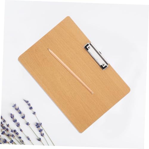 FUNOMOCYA Schreibunterlage aus Dichteplatte mit Stabilem Dokumentenclip Glatte Oberfläche Vielseitiges Klemmbrett für Büro Schule und Studium Robust und Formbeständig Kleines Clipboard von FUNOMOCYA