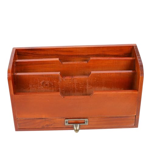 FUNOMOCYA Schubladenbox aus Robustem Holz Praktischer Desktop Organizer mit Mehreren Fächern für Bürobedarf und Dokumenten Kompakter Sundries Storage Container für Schreibtisch und Zuhause von FUNOMOCYA
