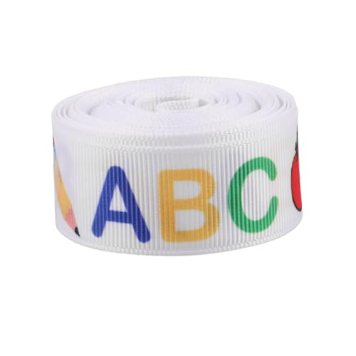 FUNOMOCYA Schulanfang Dekoband Breit Yards Polyester Ripsband für Geschenkverpackung DIY Haarschleifen Kränze Schulprojekte Vielseitiges Langlebiges Schulmotiv Geschenkband von FUNOMOCYA