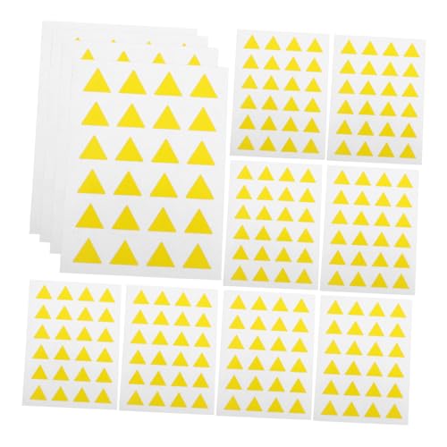 FUNOMOCYA Selbstklebende Dreiecksaufkleber Gelb Abziehbare Wiederverwendbare Etiketten für Einfache Organisation Schnelle Anwendung zum Markieren Basteln und Beschriften von FUNOMOCYA