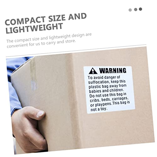 FUNOMOCYA Suffocation Warning Labels Selbstklebend Langlebige Verpackungsaufkleber für Versand Kindersichere Erstickungswarnung Einfach Abziehbar Haftet Glatten Oberflächen von FUNOMOCYA