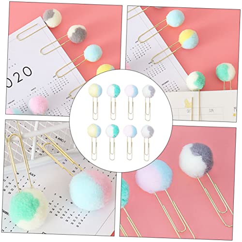 FUNOMOCYA Teiliges Bunte Büroklammern mit Weichem Plüschball Große Scrapbook Clips Glatte Oberfläche Handfreundlich Vielseitig für Papierklemmen und DIY Bastelarbeiten Zufällige Farbe von FUNOMOCYA