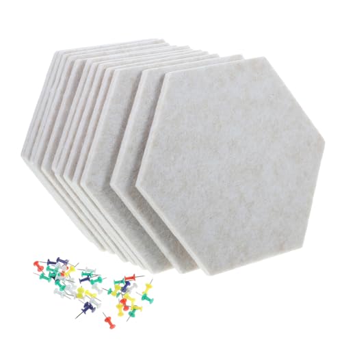 FUNOMOCYA Teiliges Hexagon Filzmatten- Mittlere Kantenlänge Vielseitige Pinnwand und Akustikmatte Bunte Erinnerungstafel für Kindergarten Büro Wohnzimmer und Schallschutzwanddekoration von FUNOMOCYA