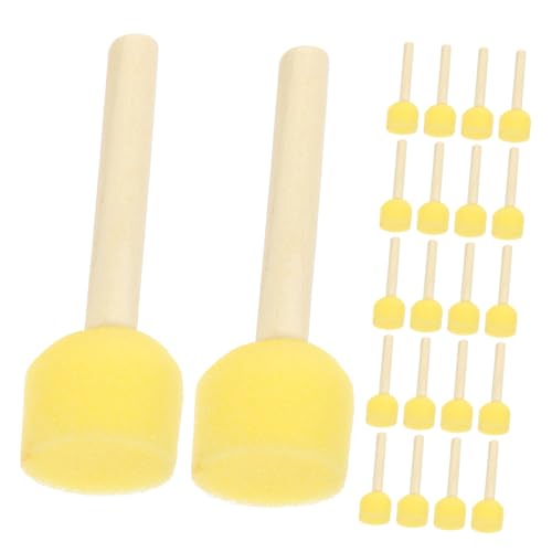 FUNOMOCYA Teiliges Rundschwamm-pinselset mit Holzgriff Ungiftige Schwammpinsel für Handliches Wiederverwendbar für DIY Malprojekte Basteln Stempeln und Acrylfarben von FUNOMOCYA
