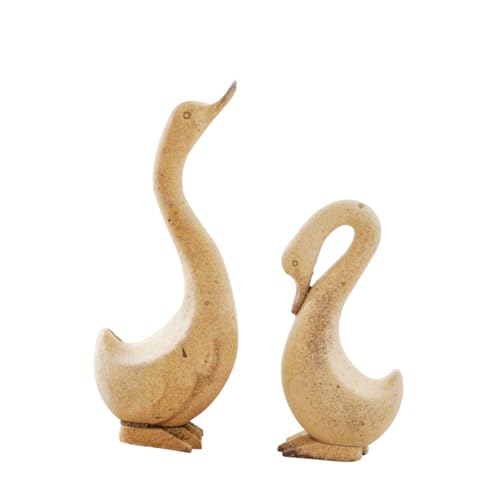 FUNOMOCYA Unbehandeltes Holz Tierornament DIY Gans Form Desktop Deko Kreatives Bastelprojekt Naturmaterialien Niedliche Tierfigur für Wohn und Schlafzimmerdekoration von FUNOMOCYA