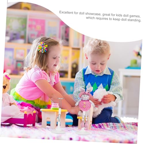 FUNOMOCYA Verstellbarer Puppenständer mit Stabilem Rundem Sockel Weißer C Förmiger Doll Stand Halter für Actionfiguren und Miniaturmodelle für Puppenhaus Zubehör und Display von FUNOMOCYA