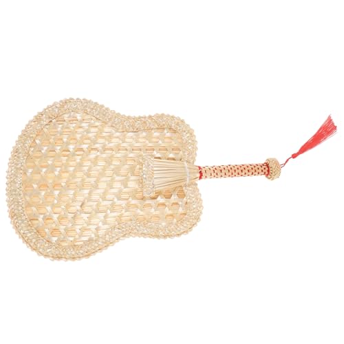 FUNOMOCYA Vintage Chinesischer Handgefertigter Fächer aus Natürlichem Stroh Großer Handlicher Kühlventilator für Sommer Vielseitiger Dekorations und Tanzrequisit Beige von FUNOMOCYA