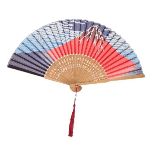 FUNOMOCYA Vintage Seiden Handfächer Faltbarer Klappfächer Japanischer Stil Robuster für Auftritte und von FUNOMOCYA
