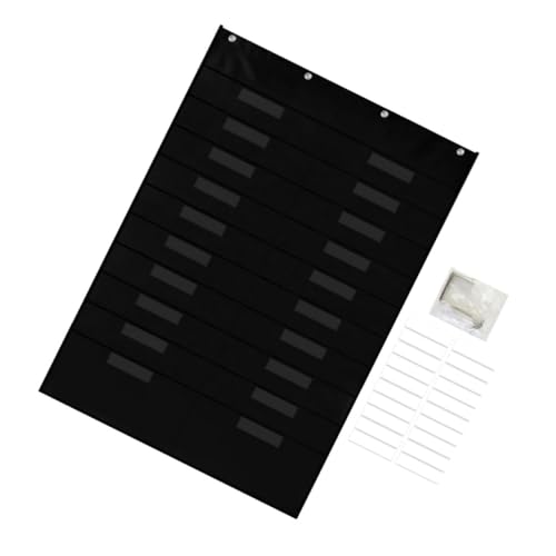 FUNOMOCYA Wandmontierter Datei Organizer mit Großen Fächern Aufbewahrungstasche für Klassenzimmer und Büro für Dokumente und Magazine Einfache Installation Schwarz von FUNOMOCYA