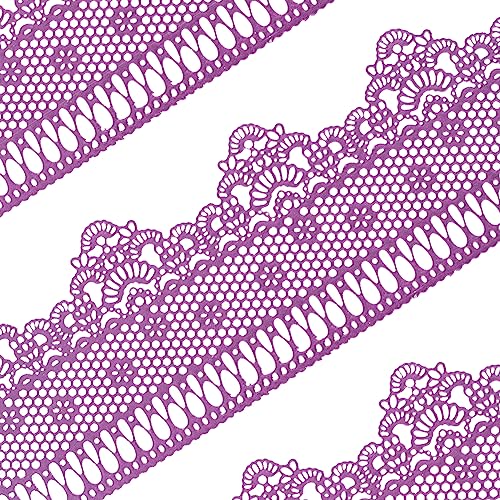 10tlg Große gebrauchsfertige Spitze Tortenband Spitzendekor essbar Krone Gänseblümchen lila von FUNSHOWCASE