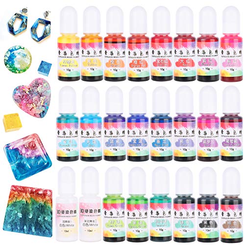 24 Farben Diffusionspigment Tinte Epoxidharz für UV Harz Petrischale Harzfärbung je 10 ml 24 Farben Diffusionspigment Tinte Epoxidharz für UV Harz Petrischale Harzfärbung je 10 ml von FUNSHOWCASE