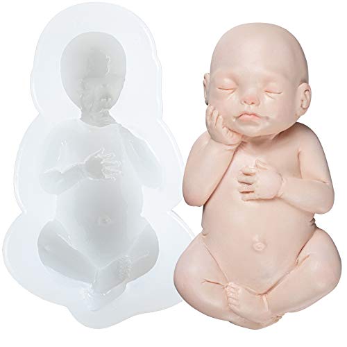 3D Säugling Silikonform, schlafendes Baby Epoxidharz Formen für Tortendeko, Fondant, Kuchen Topper, Beton, Zement, Wachs, Ton, 1 Packung, fertige Höhe:9.2cm, groß von FUNSHOWCASE