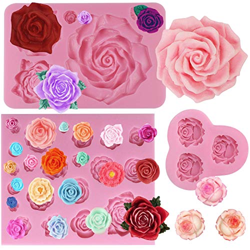 Blumen Kollektion Schmelz Candy Silikonform Für Sugarcraft Kuchen Dekoration, Tassenkuchen Aufsatz, Polymer Ton, Wachs Machen Handwerk Projekte - 66 1085 1462 Verschiedene Rosen (Größere) von FUNSHOWCASE