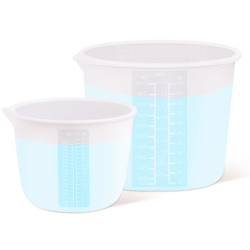 Extra große Silikon Messsbecher Set für Epoxidharz zum gießen 2000ml & 1000ml von FUNSHOWCASE