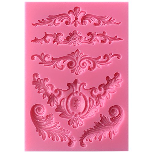 FUNSHOWCASE Silikonform Barockstil Schnörkel Spitze Prägung Rand Fondant von FUNSHOWCASE