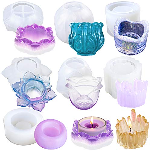 FUNSHOWCASE Silikonformen Gießform Set 6er Epoxidharz Kerzenteller Aschenbecher Kerzenständer Eierbecher Transparent Glänzend FUNSHOWCASE Silikonformen Gießform Set 6er Epoxidharz Kerzenteller Aschenbecher Kerzenständer Eierbecher Transparent Glänzend von FUNSHOWCASE