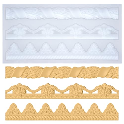 Kunstformen für Polymer Clay lufttrockener Ton Gips Epoxidharz Fondant Kuchendekoration 3 Randbesätze von FUNSHOWCASE