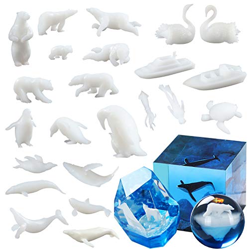 Mikrolandschaftsmodelle für Epoxidharz, UV Harz, Diorama, Märchengarten, Puppenhaus, DIY Handwerk, Kalmare, Pinguin, Eisbär, Schwan, Wal, Meeresschildkröte, Taucher, Schiff, Höhe:6.6-25mm, 23 teilig Mikrolandschaftsmodelle für Epoxidharz, UV Harz, Diorama, Märchengarten, Puppenhaus, DIY Handwerk, Kalmare, Pinguin, Eisbär, Schwan, Wal, Meeresschildkröte, Taucher, Schiff, Höhe:6.6-25mm, 23 teilig von FUNSHOWCASE