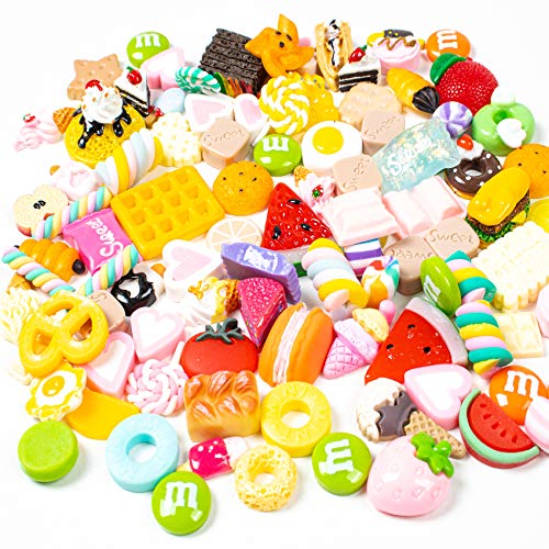 Mini gemischte Süßigkeiten aus Harz für Epoxidharz, Schmuck, Handyhülle, Puppenhaus, Notizbuch, Bilderrahmen, Haarspange, Ohrringe, DIY Handwerk, Kuchen, Brot, Bonbons, Obst, Donut, 130 teilig Mini gemischte Süßigkeiten aus Harz für Epoxidharz, Schmuck, Handyhülle, Puppenhaus, Notizbuch, Bilderrahmen, Haarspange, Ohrringe, DIY Handwerk, Kuchen, Brot, Bonbons, Obst, Donut, 130 teilig von FUNSHOWCASE