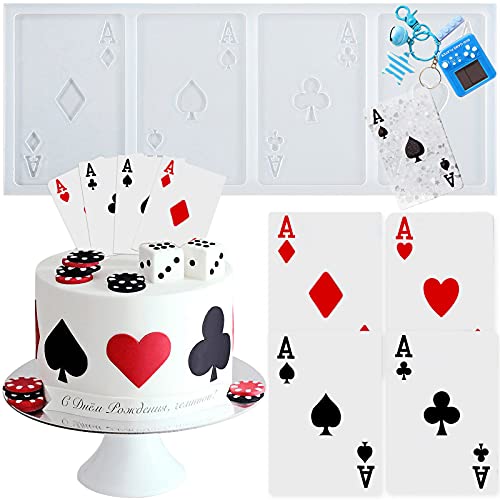 Silikonform Spielkarten 4 Asse Poker Fondant Epoxidharz Gießform von FUNSHOWCASE