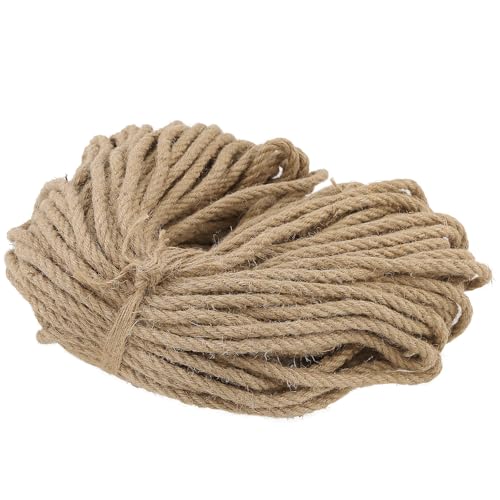 FUNSUEI 10 mm x 50 m Natürliches Juteseil, 2/5 Zoll x 164 Fuß Juteschnur Gartengarn für DIY, Gartenarbeit, Bündelung, Handwerk Dekoration von FUNSUEI